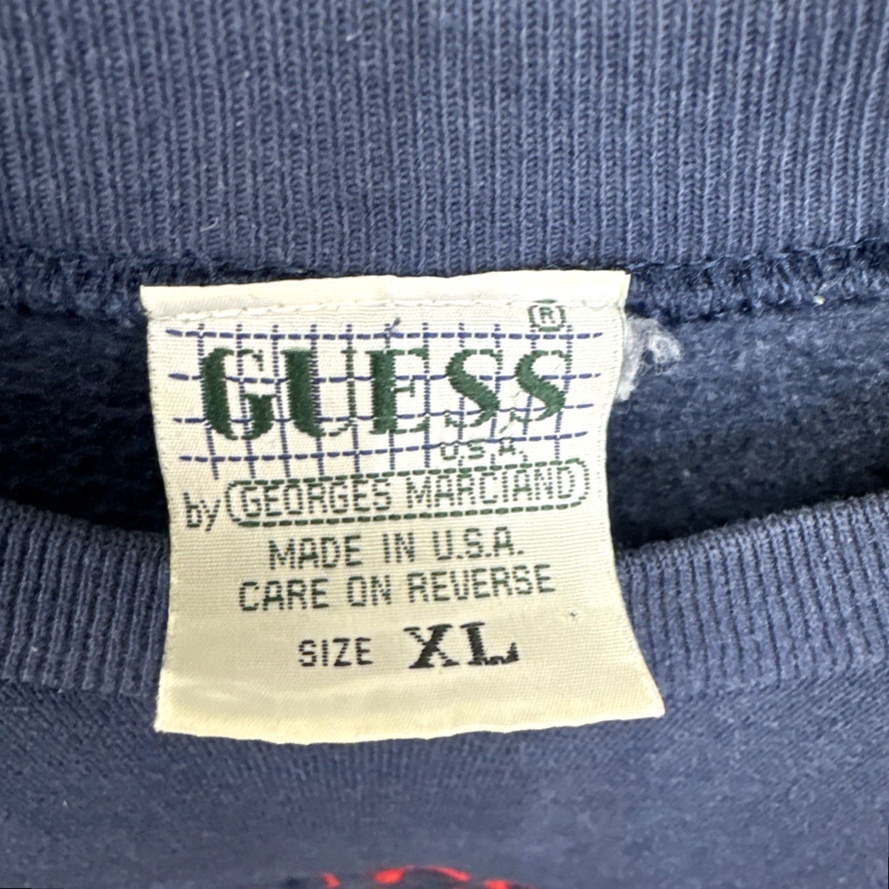 Guess VINTAGE GUESS Sweatshirt Men XL Blue Crew Neck Pullover Fleece Graphic Print Embroidered Logo USA 90s Size US XL / EU 56 / 4 - 3 Thumbnail