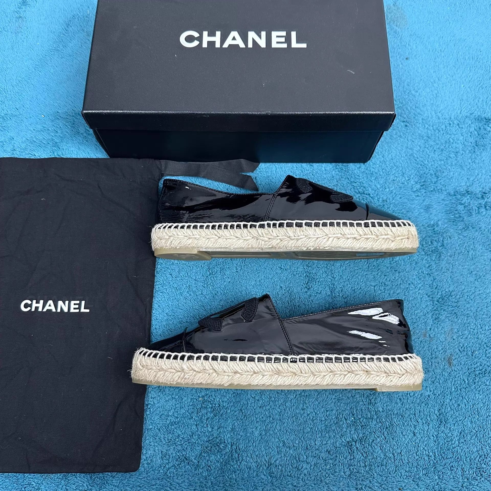 Chanel Chanel Patent Leather Fisherman Shoes Black 38 New Size US 7.5 / IT 37.5 - 2 Thumbnail