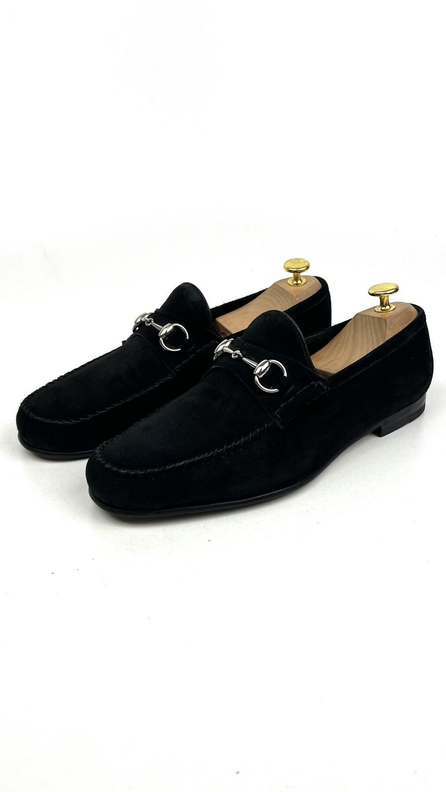 Gucci GUCCI Loafers Suede Leather Shoes HORSEBIT Buckle Black Mens Size US 10 / EU 43 - 1 Thumbnail