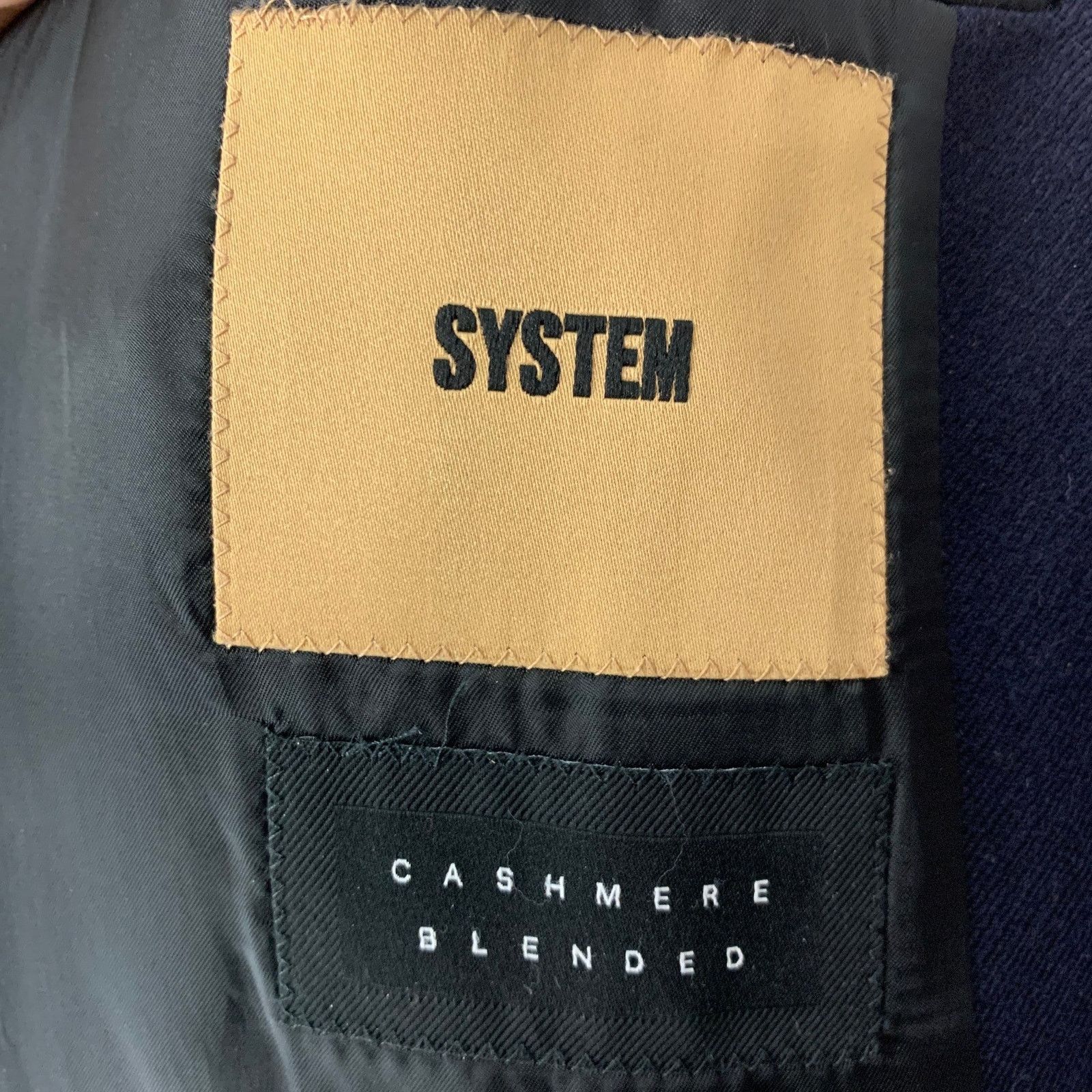 System SYSTEM Size 38 Navy Solid Wool Blend Notch Lapel Coat Size US S / EU 44-46 / 1 - 4 Thumbnail