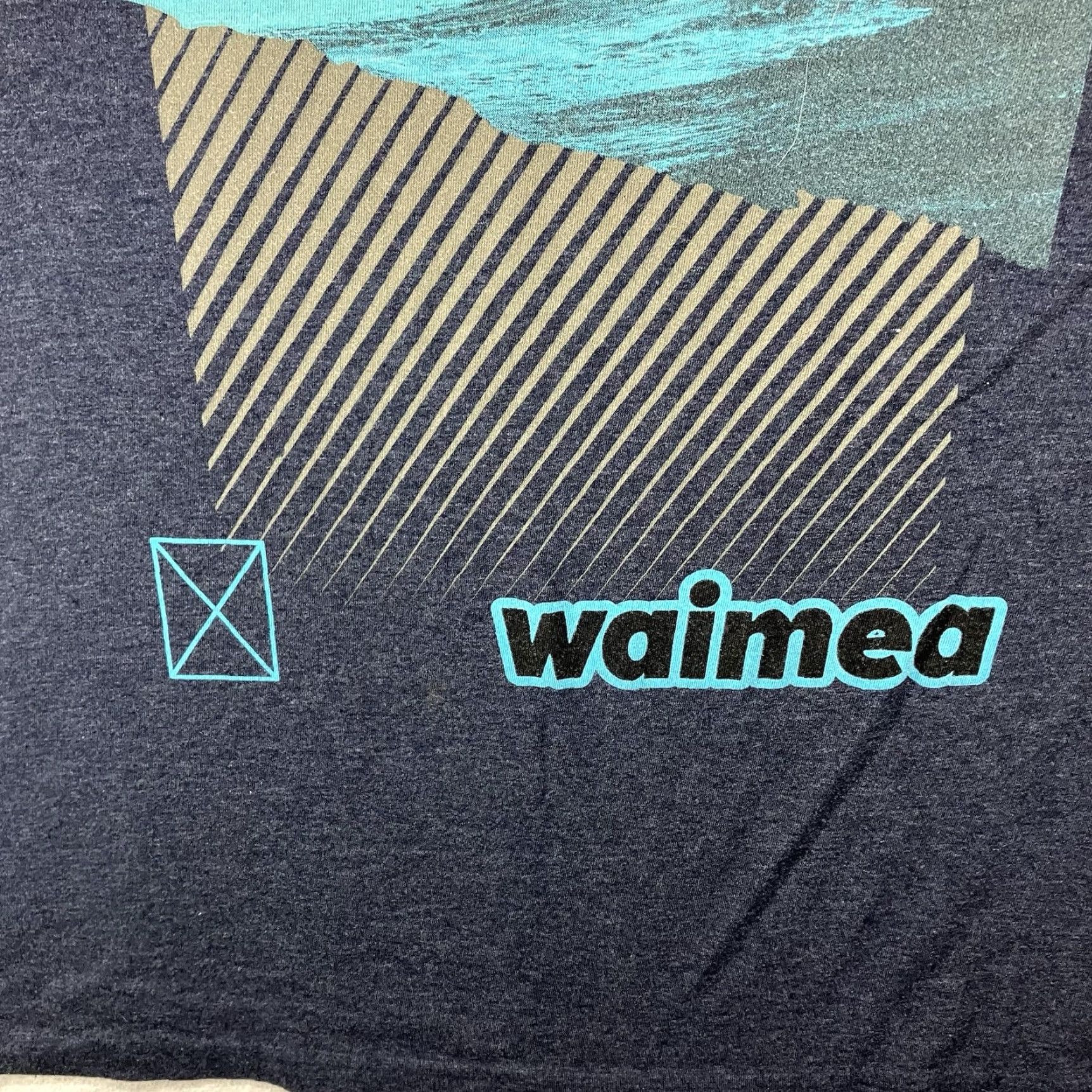 Vintage Waimea Men's Surf T-Shirt 2X Big Wave Graphic Print Short Sleeve Blue Cotton Summer Beach Size US XXL / EU 58 / 5 - 6 Thumbnail