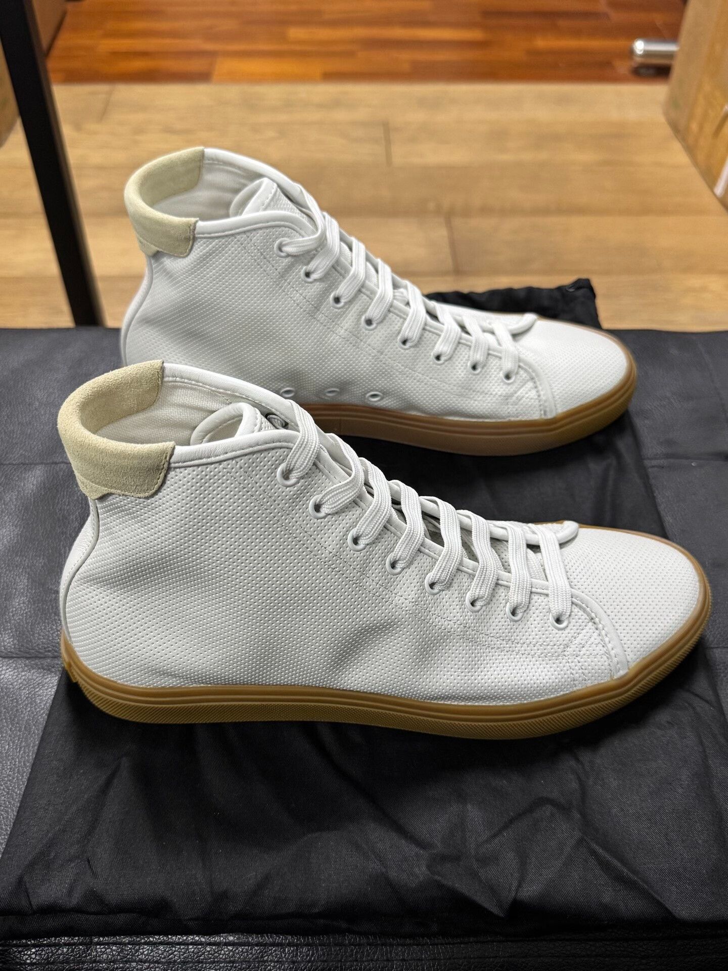 Saint Laurent Paris white high-top leather sneakers for men Size US 7 / EU 40 - 2 Thumbnail