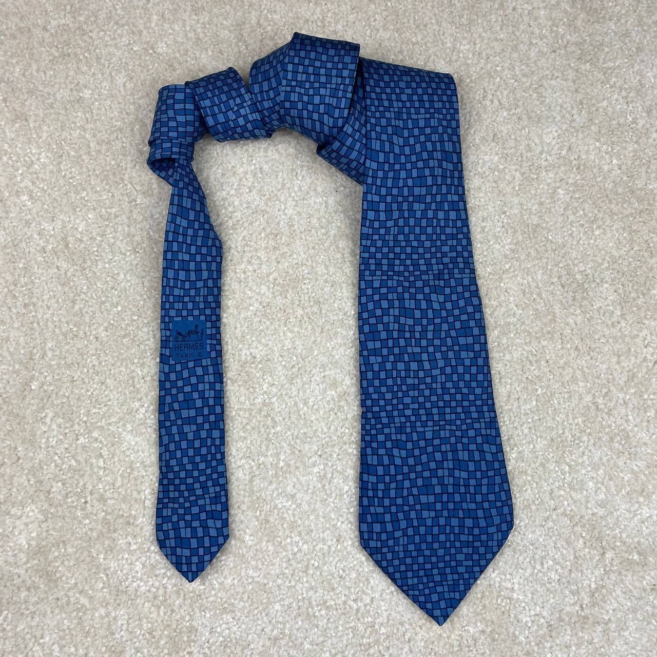 Hermes Hermes Silk Tie 7679 TA Squares Size ONE SIZE - 1 Thumbnail