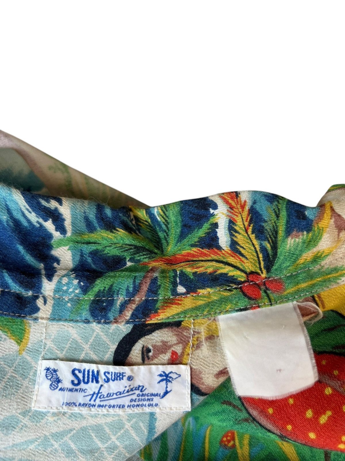 Sun Surf VTG Sun Surf Hula Girls Fisherman Crepe Rayon Hawaiian Shirt Size US M / EU 48-50 / 2 - 24 Thumbnail