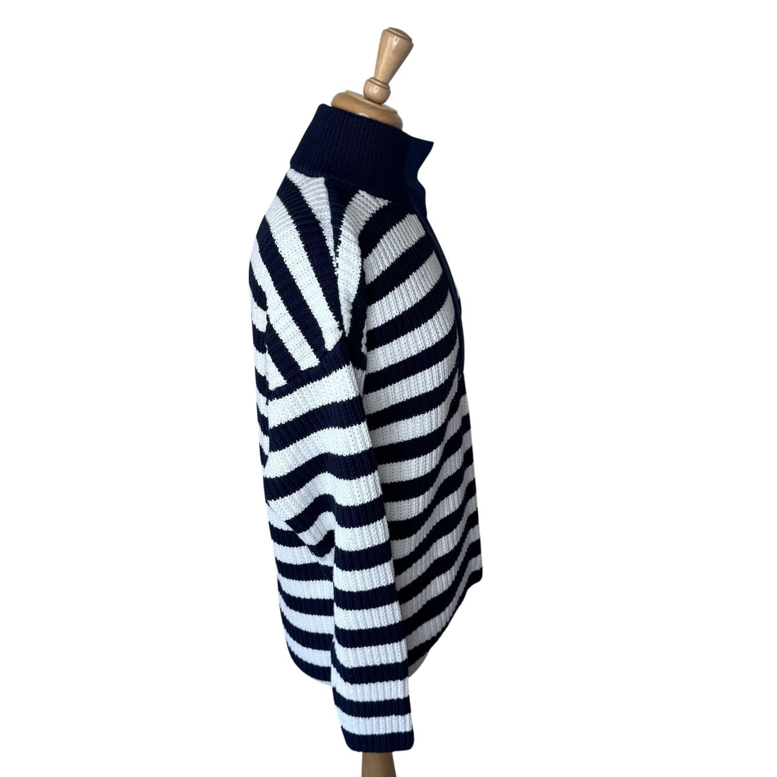 Outerknown OUTERKNOWN MONTAUK SWEATER Navy White Stripe Organic Cotton Size M / US 6-8 / IT 42-44 - 3 Thumbnail