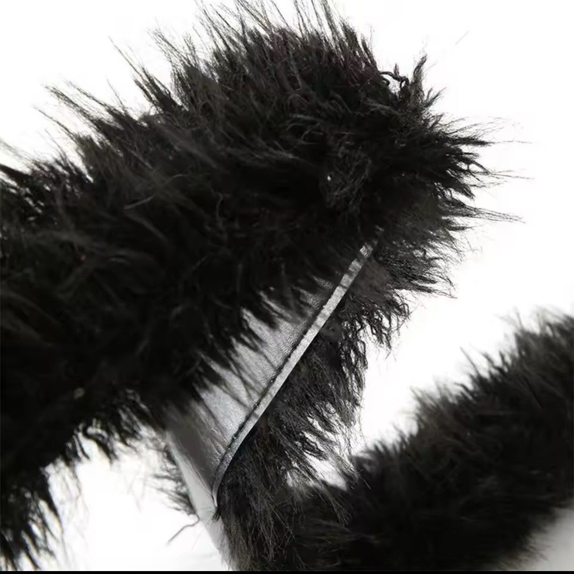 Designer × Vintage PU Leather Punk Fur Belt Super Soft Size ONE SIZE - 2 Thumbnail