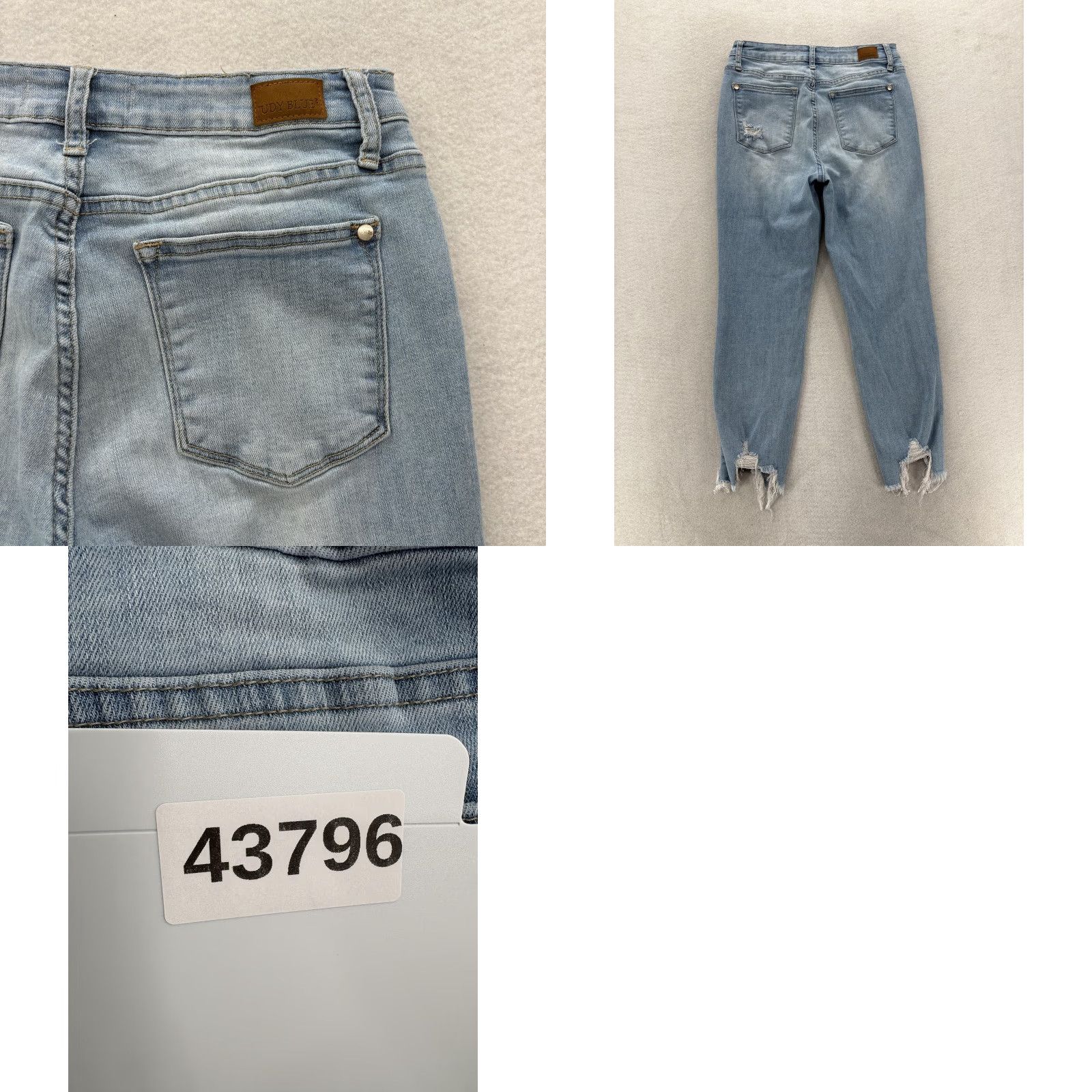 Vintage Judy Blue Jeans Women Boyfriend Fit Distressed Raw Hem Stretch 9/29 Blue Light Wash Regular 29in Inseam 26in Jeans Womens Size 29" - 9 Thumbnail