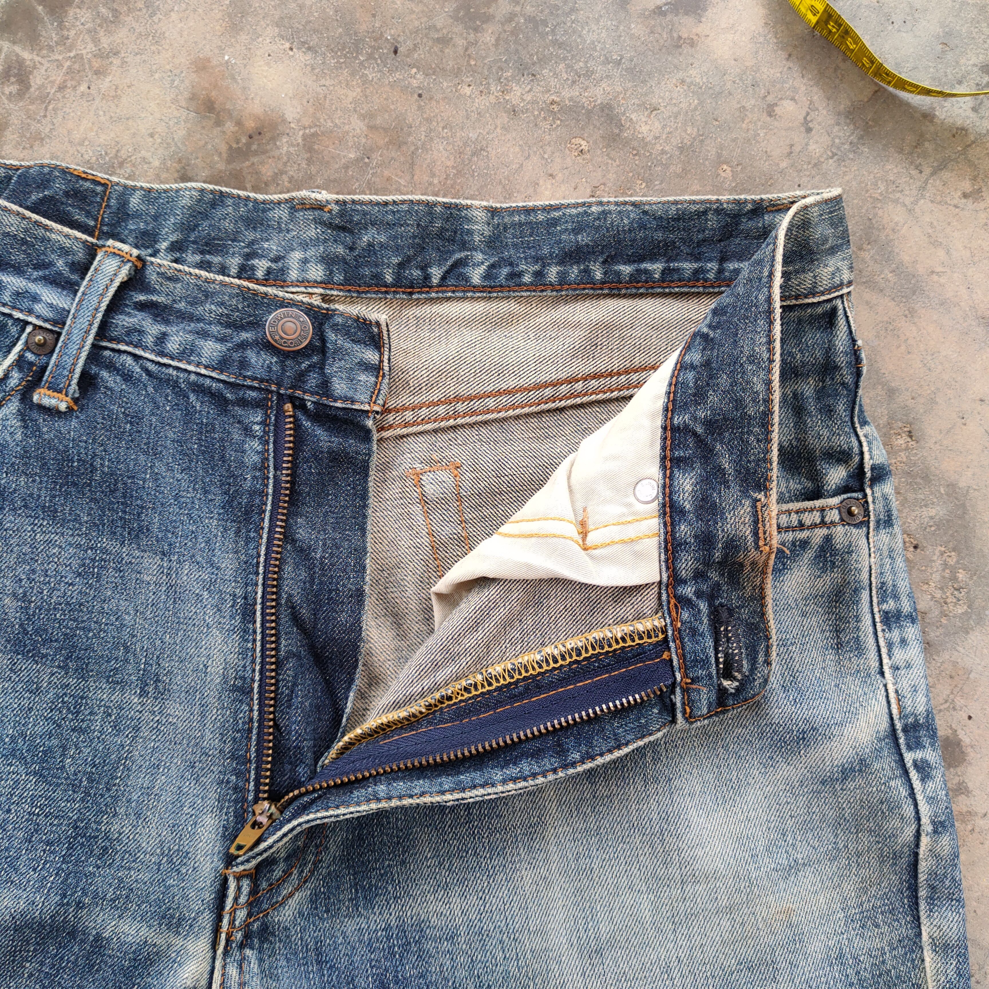 Edwin FLARE EDWIN 401 VINTAGE FADED RIPPED JEANS DENIM PANTS Size US 33 - 8 Thumbnail