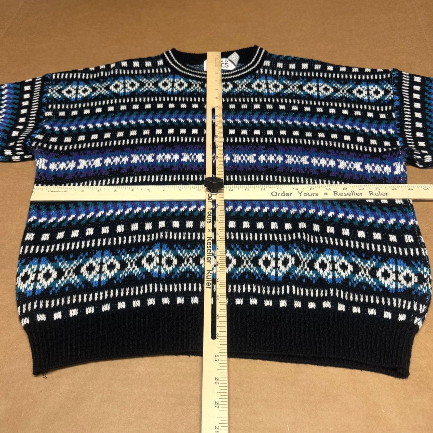 Asics Trend Basics Sweater Mens XL Black Blue Fair Isle Knit Crewneck Acrylic PULLOVER Heavyweight Multicolor Knitted Knit Size US XL / EU 56 / 4 - 4 Thumbnail