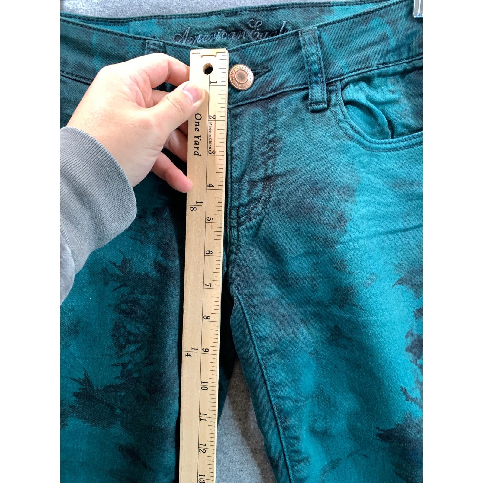 American Eagle Outfitters American Eagle Outfitters Tie Dye Size 0 Green Size 25" / US 0 / IT 36 - 5 Thumbnail