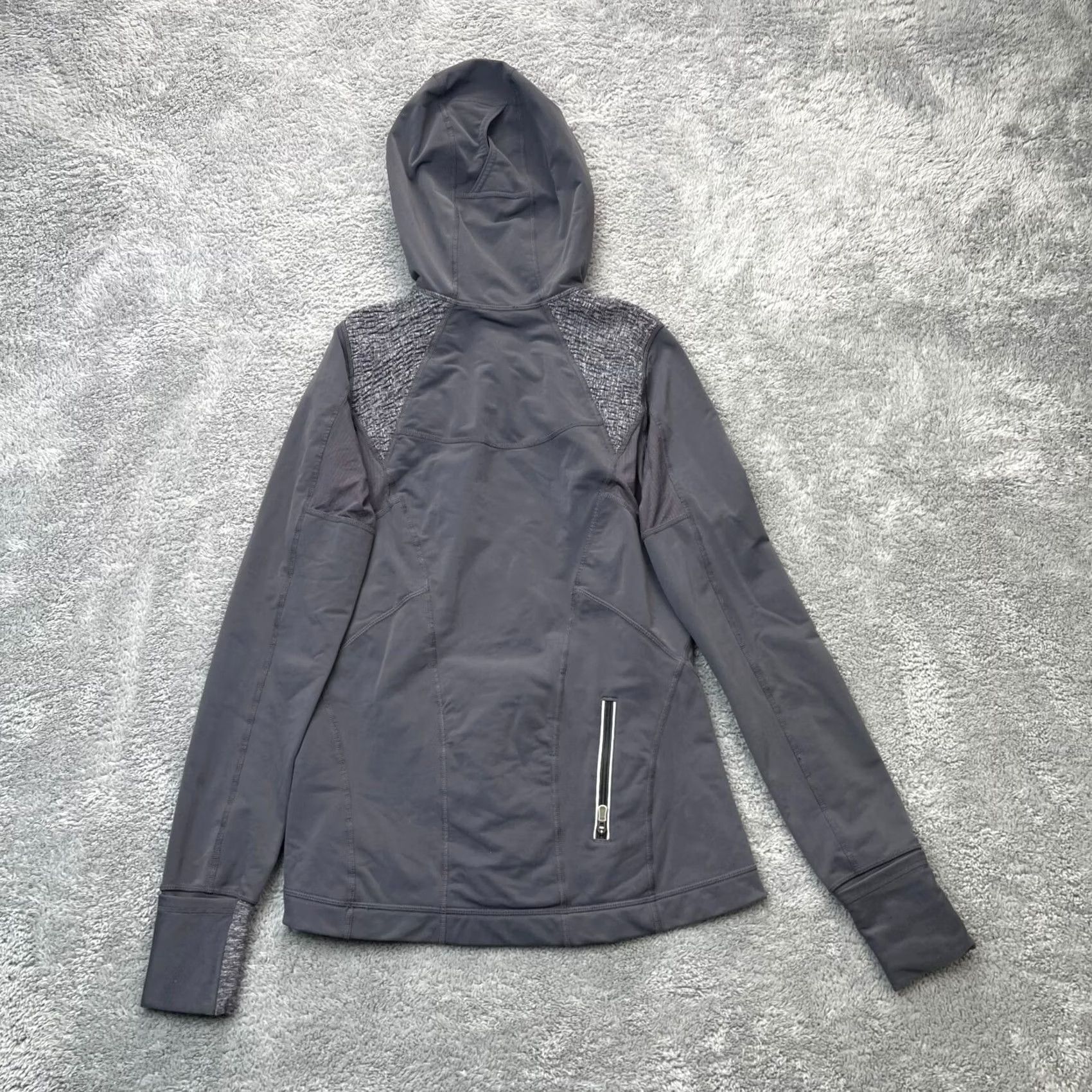 Lululemon Lululemon Hoodie Womens 6 Gray Nylon Stretch Pockets Thumbhole Sleeve Pullover Size M / US 6-8 / IT 42-44 - 5 Thumbnail