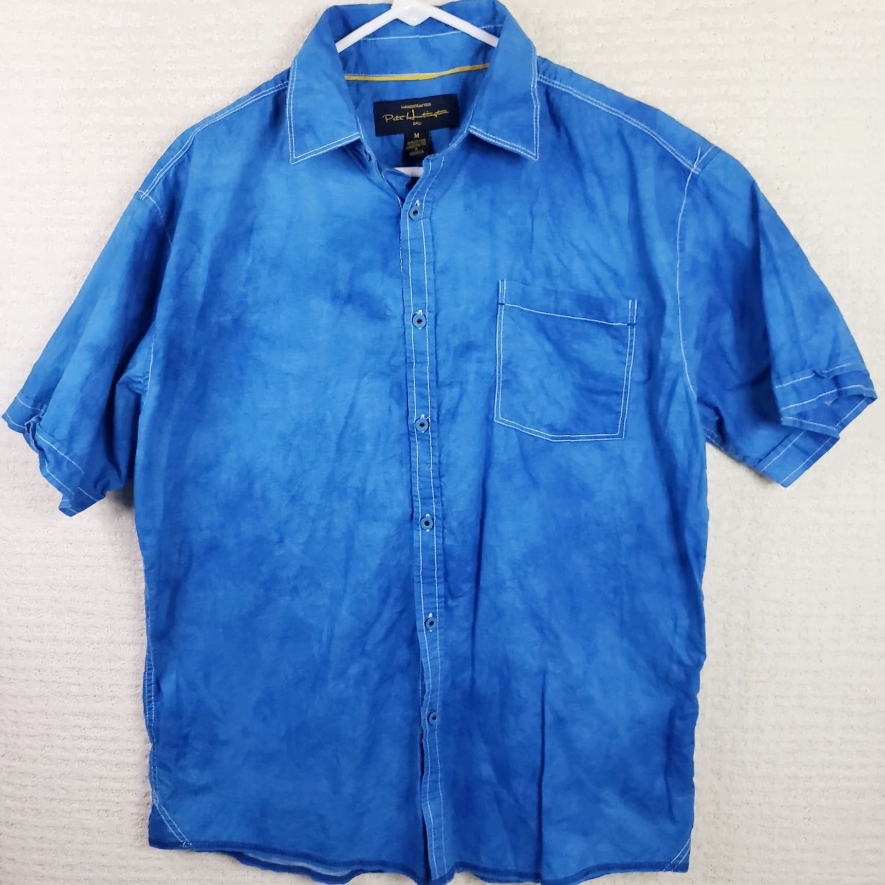 Vintage Pete Huntington Bali Hawaiian Button-Up Shirt M Blue Short Sleeve Men's Regular Cotton Relaxed Size US M / EU 48-50 / 2 - 2 Thumbnail