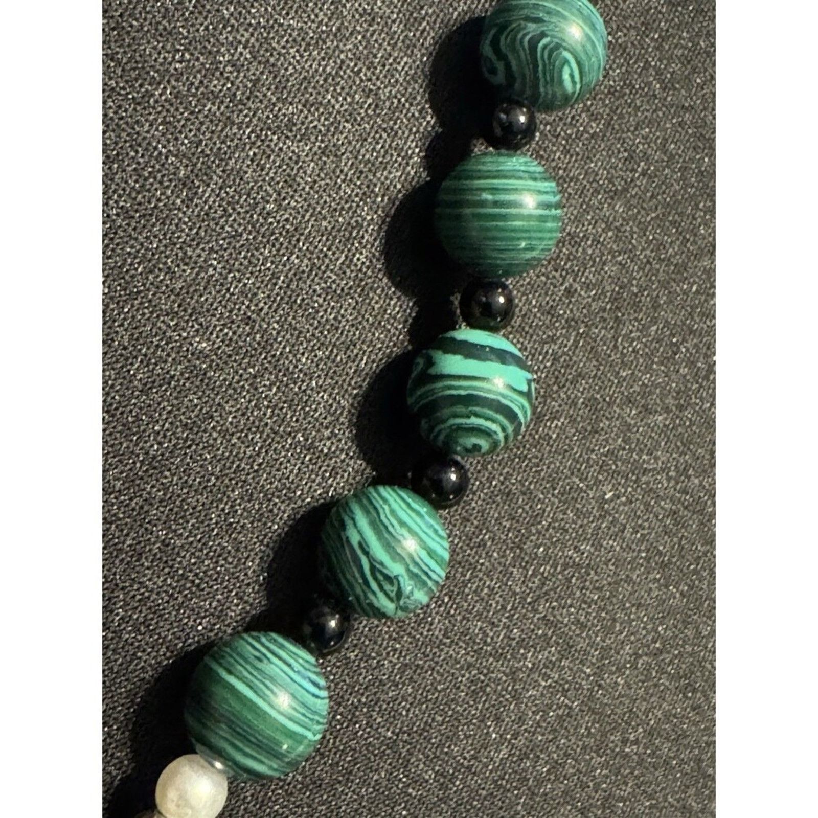 Other Malachite Onyx Pearl 18in Necklace 925 Silver Spacers Size ONE SIZE - 3 Thumbnail