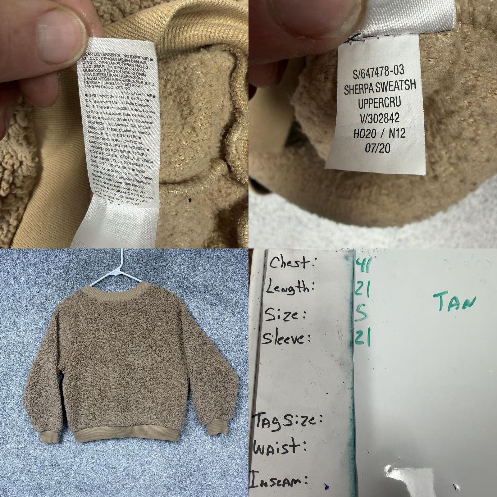 Old Navy VINTAGE Old Navy Sweatshirt Womens S Tan Sherpa Teddy Fleece Crewneck Cabincore Hygge Size S / US 4 / IT 40 - 8 Thumbnail