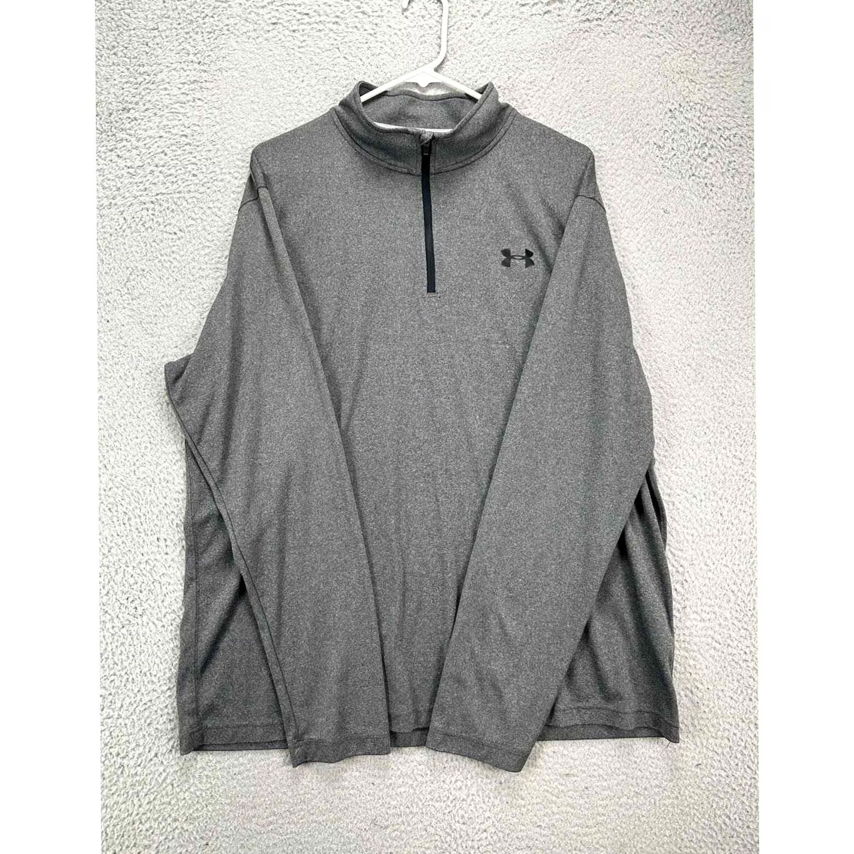 Under Armour Under Armour Heat Gear Pullover Shirt 2XL Men Gray Quarter Zip Lightweight Long Sleeve Breathable Athletic Mock Neck Size US XXL / EU 58 / 5 - 4 Thumbnail