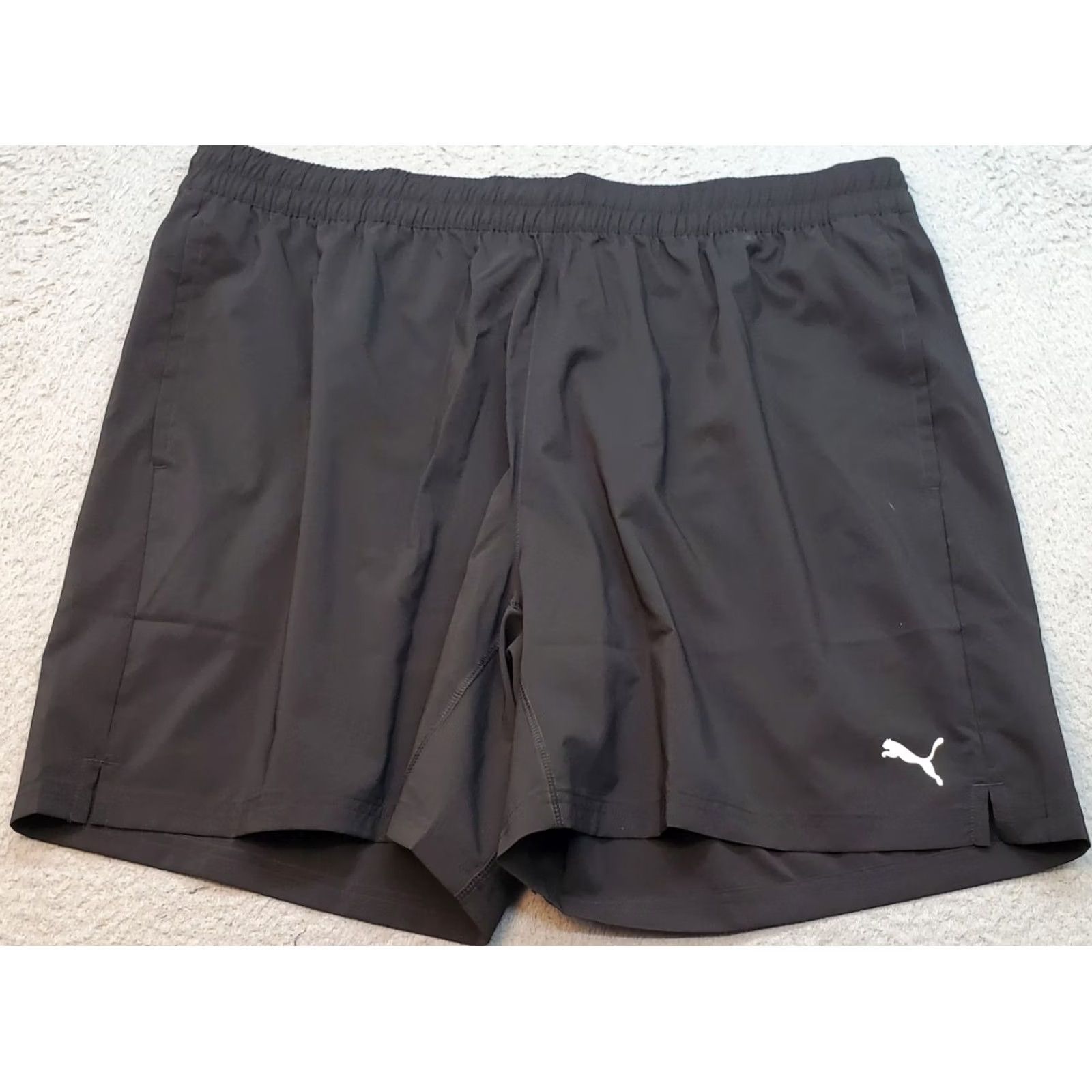 Puma PUMA Running Shorts Mens XXL Black Comfort Moisture Wicking Elastic Waist Athletic Pocket Slit 7" Inseam Size US 39 - 2 Thumbnail