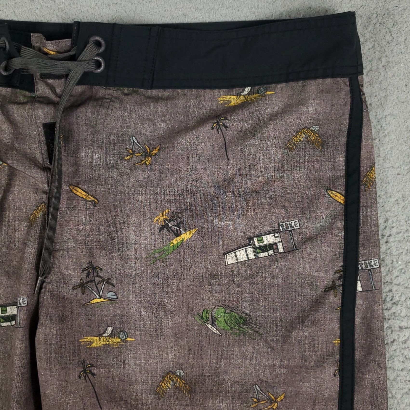 Prana prAna Board Shorts Mens Size 36 Brown/Gray Tropical Beach Swim Trunks Size US 36 / EU 52 - 3 Thumbnail