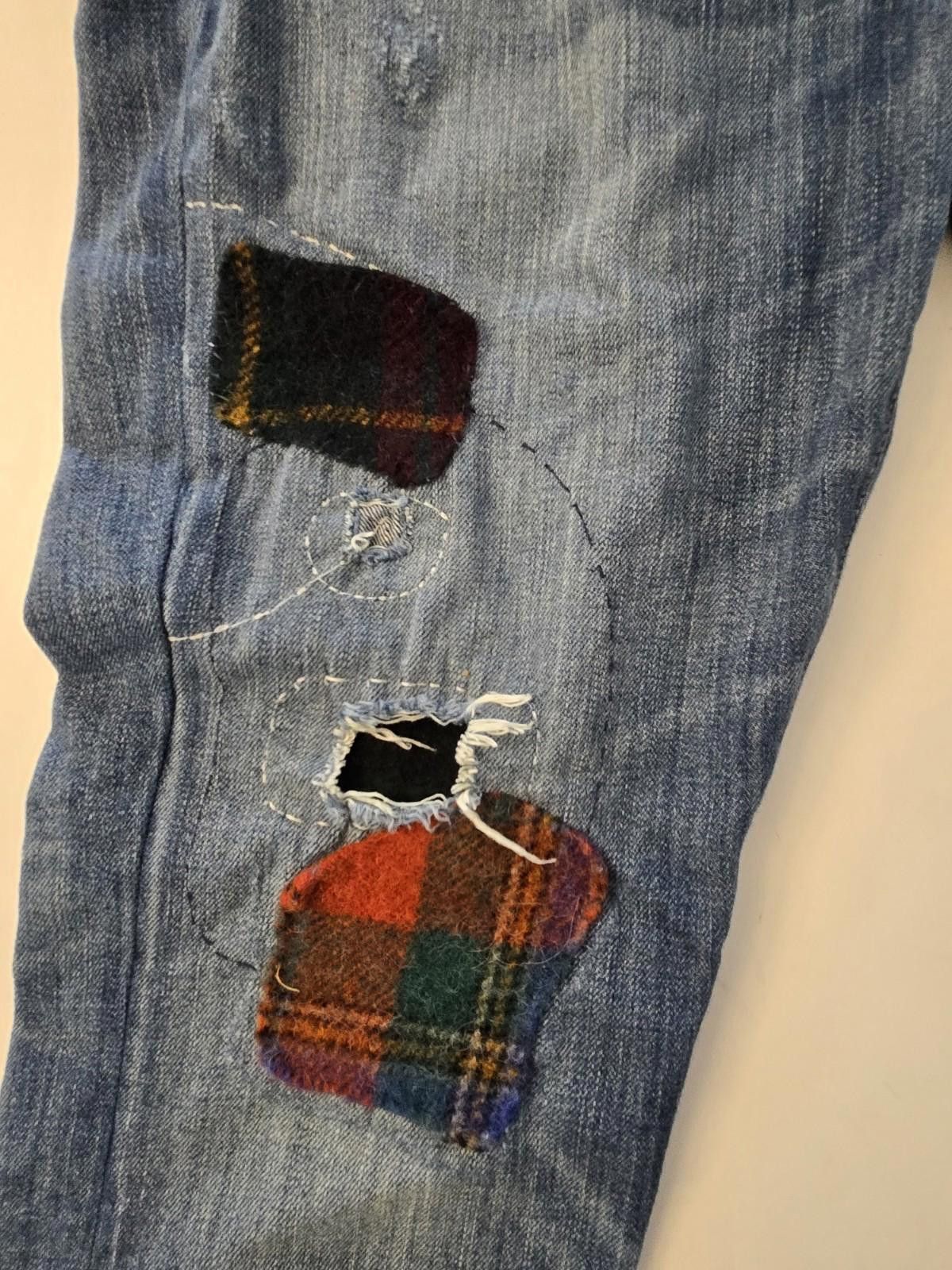 Polo Ralph Lauren Polo Ralph Lauren Jeans Blue Patchwork Denim Astor Slim 31 Size US 31 - 5 Thumbnail
