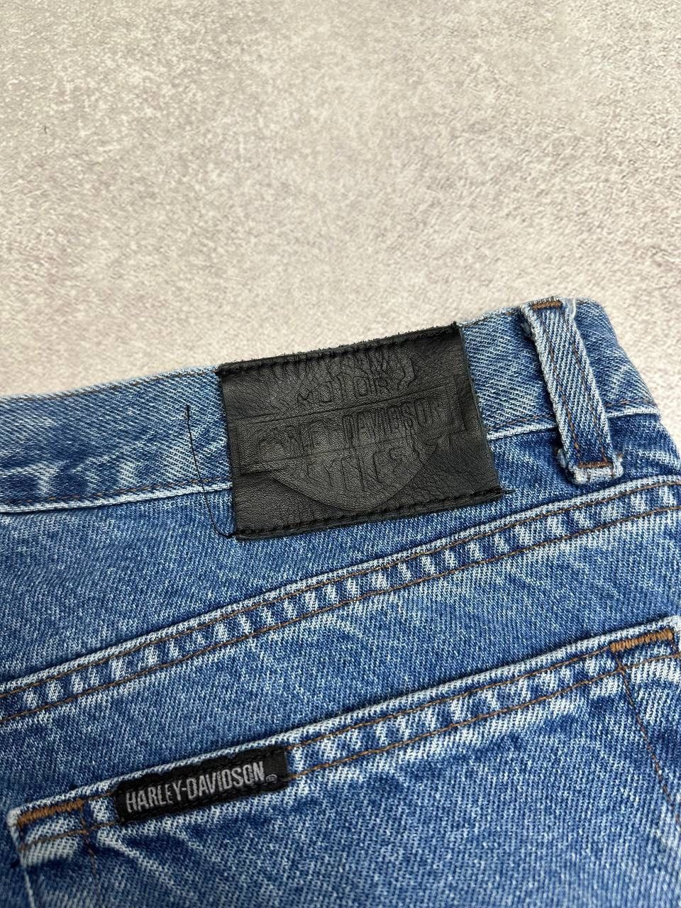 Harley Davidson VINTAGE HARLEY DAVIDSON Washed Denim Relaxed Moto JEANS Size US 33 - 7 Thumbnail