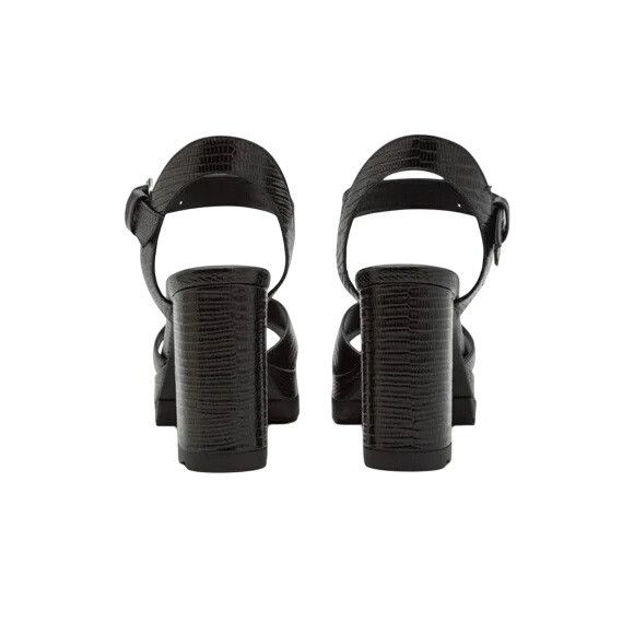 The Kooples Kooples Black Leather Platform Sandals Adjustable Buckle Str Size US 7 / IT 37 - 3 Thumbnail