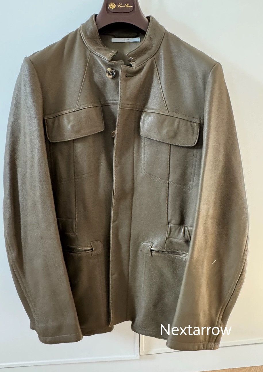 Saint Laurent Paris × Yves Saint Laurent Saint Laurent olive green genuine leather jack2412-Nextarrow Size US M / EU 48-50 / 2 - 1 Thumbnail