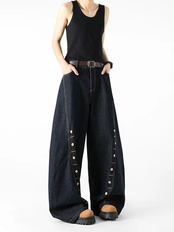 Japanese Brand Retro loose high street micro flared jeans Size US 32 / EU 48 - 3 Thumbnail