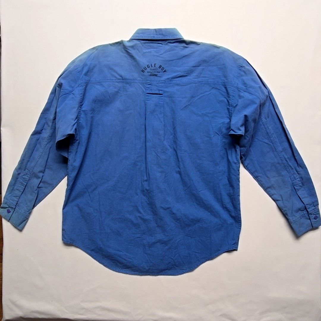 Bugle Boy Vintage Bugle Boy Blue Button-Up Logo Patch M Shirt 90s Size US XL / EU 56 / 4 - 10 Thumbnail