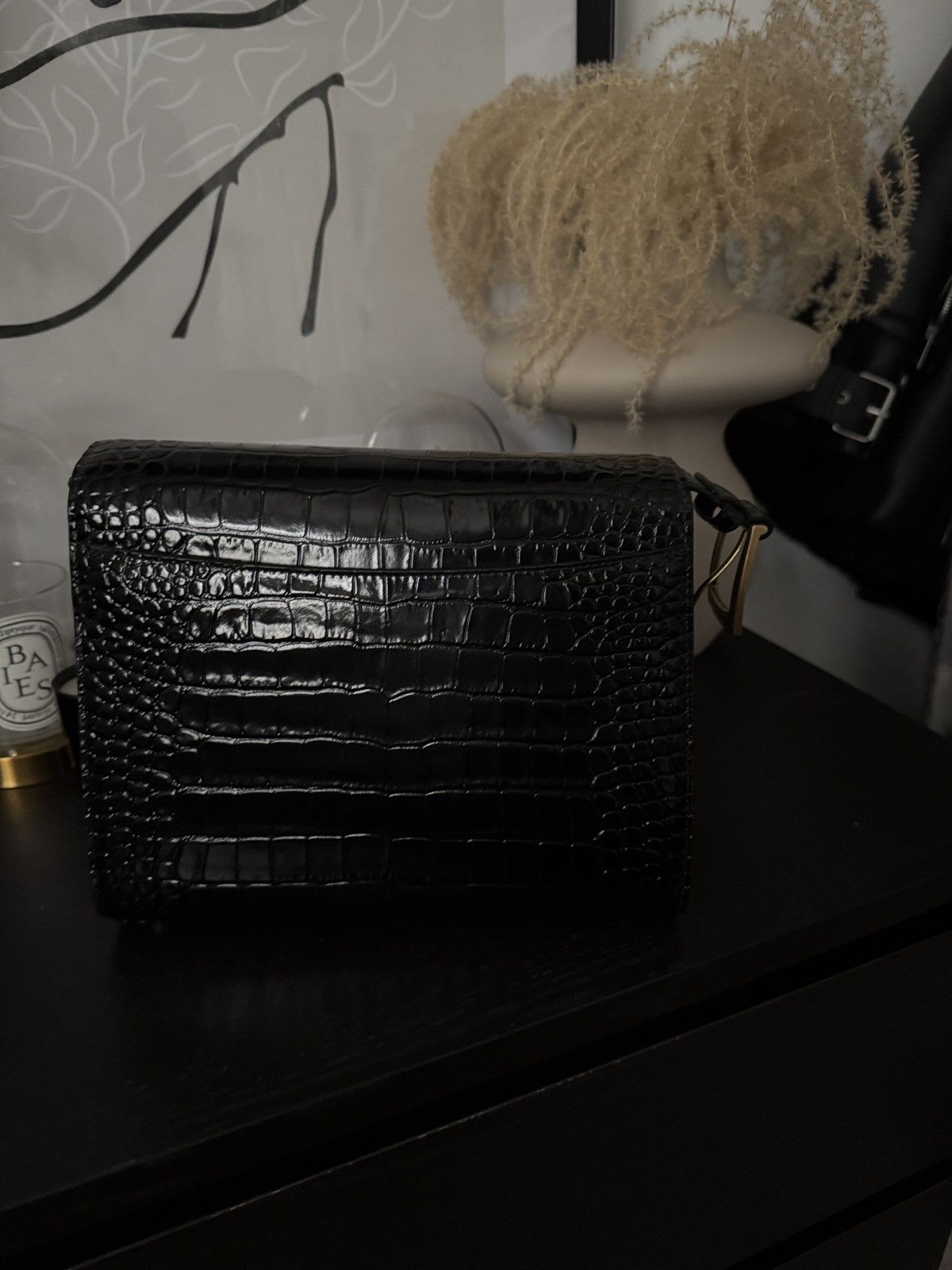 Balenciaga Balenciaga Black-Croc Embossed Leather Bag Size ONE SIZE - 8 Thumbnail