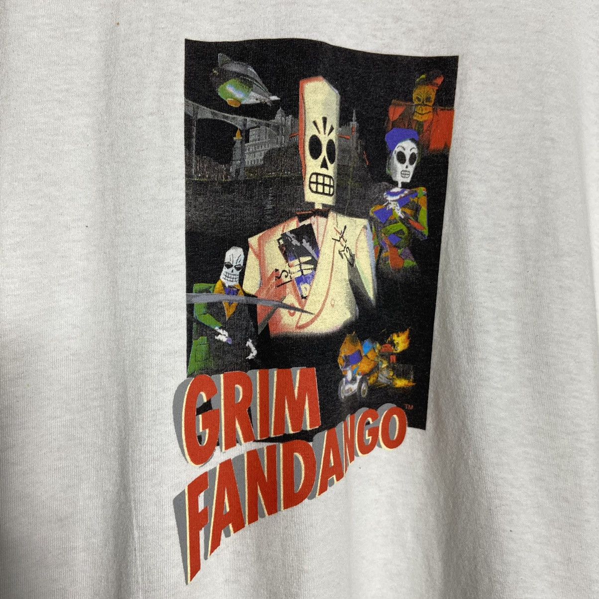 Playstation Vintage Grim Fandango Lucas Arts Game Promo T-Shirt Size US L / EU 52-54 / 3 - 3 Thumbnail