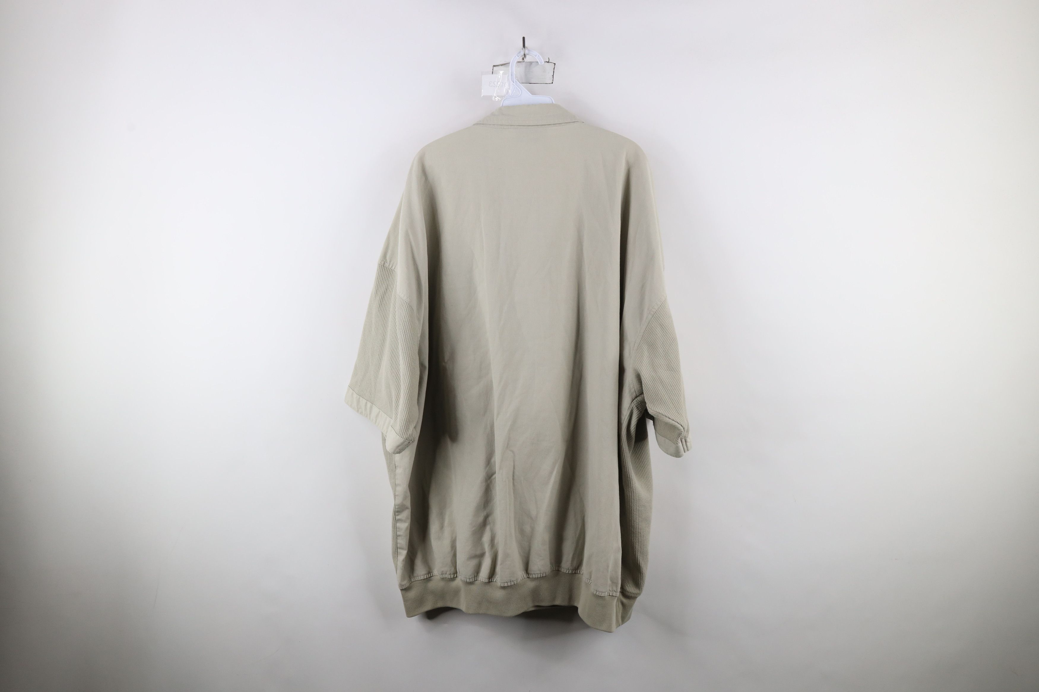 Vintage Vintage 90s Streetwear Ribbed Knit Pullover Polo Shirt Beige Size US XXL / EU 58 / 5 - 10 Thumbnail