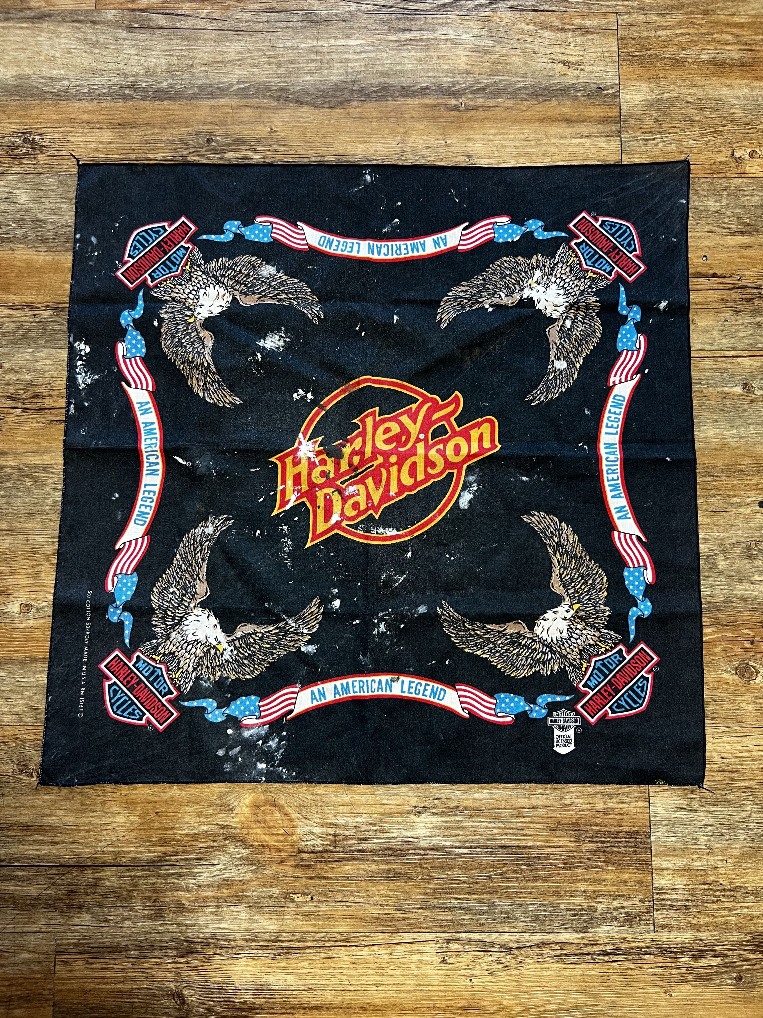 Harley Davidson Vintage 80s Official Harley Davidson American Legend Bandana Size ONE SIZE - 1 Thumbnail