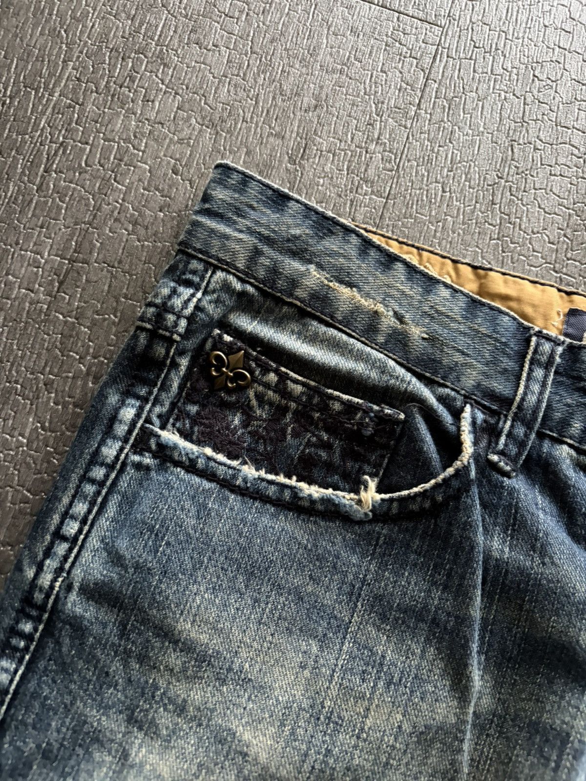 Pelle Pelle Y2k 90s Pelle Pelle cross Denim jeans embroidery stk carti Size US 31 - 6 Thumbnail