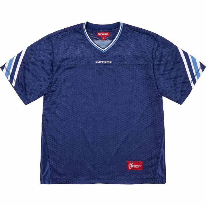 Supreme Supreme Jacquard Rib Football Jersey Navy XL IN HAND Size US XL / EU 56 / 4 - 8 Thumbnail
