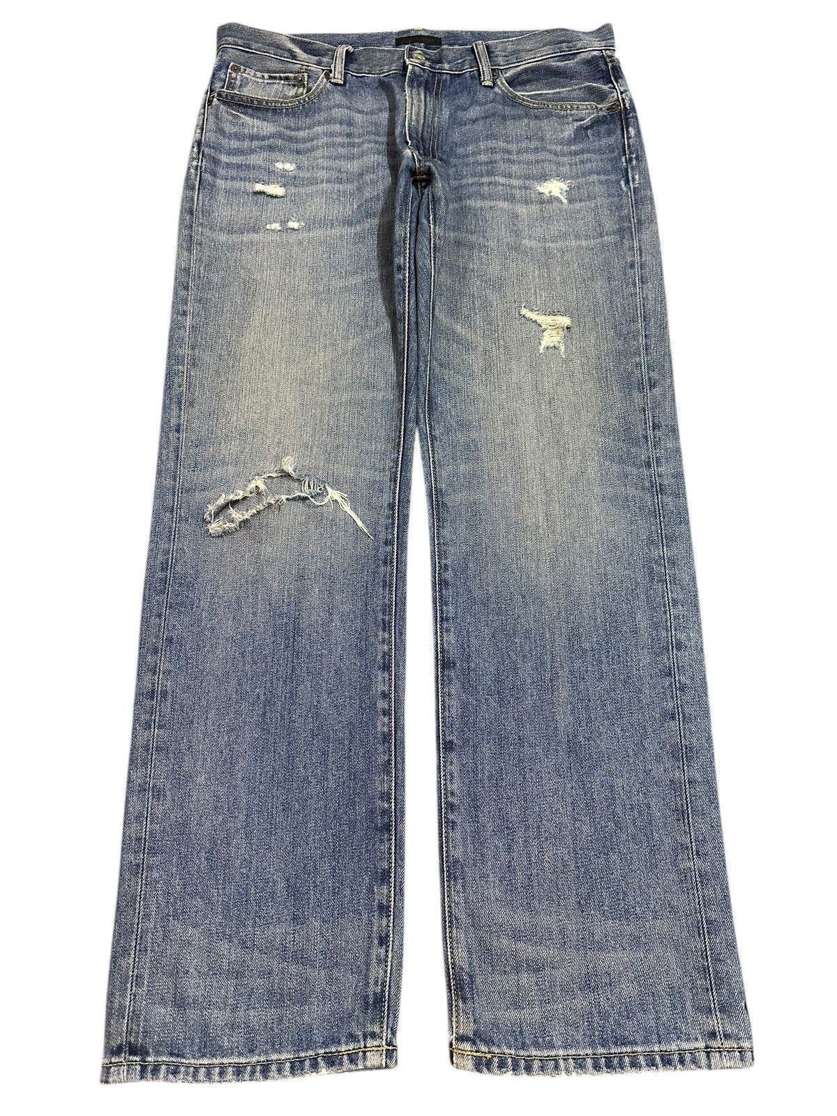 Japanese Brand Vintage Japanese Uniqlo Blue Wash Distressed Style Jeans Size US 36 / EU 52 - 1 Thumbnail