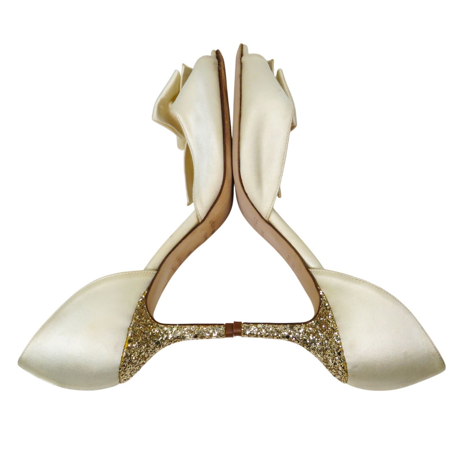 Kate Spade Kate Spade Sala D'Orsay Pump Heels Ivory Satin Glitter 7 Size US 7 / IT 37 - 8 Thumbnail