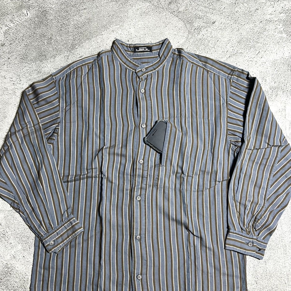 Issey Miyake 80s Issey Miyake Permanente Shangai Stripe Shirt Size US XL / EU 56 / 4 - 7 Thumbnail