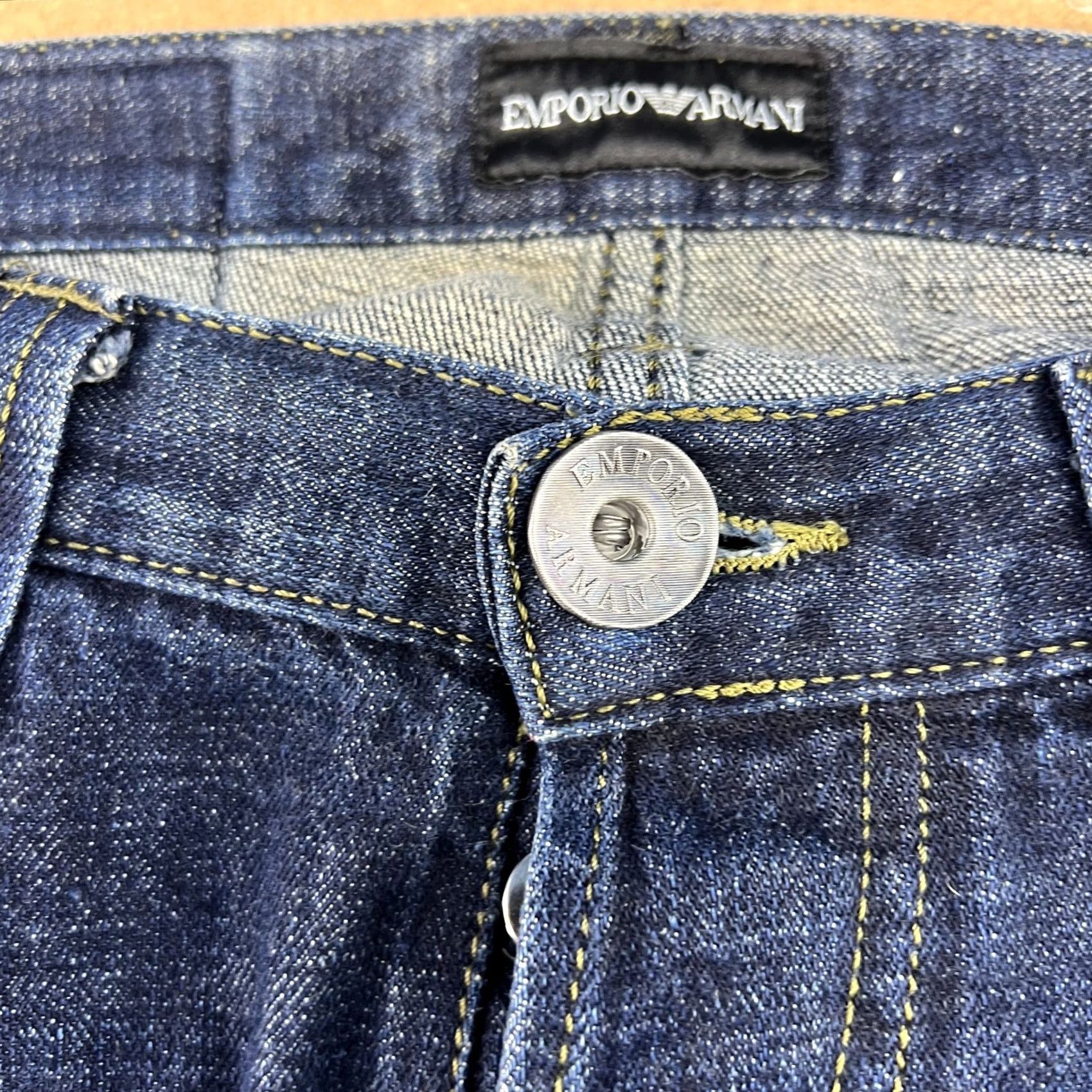 Emporio Armani Emporio Armani Mens Jeans Size 32 Straight Blue Denim Button Fly Slim Fit Size US 32 / EU 48 - 5 Thumbnail