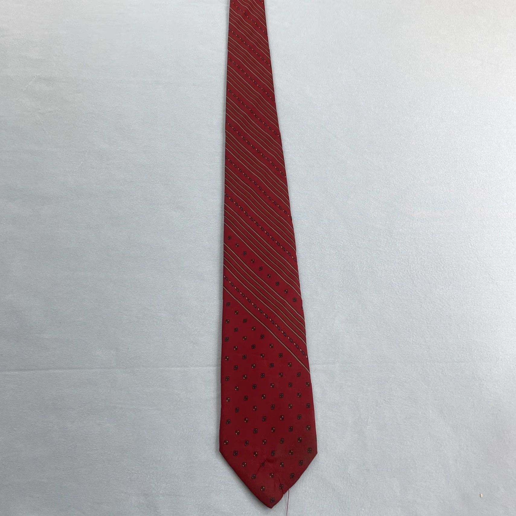 MCM VINTAGE Gino Pompeii Tie Silk Made Italy MCM Graphic Western Neck Tie 100% Silk Red Adult Men Size ONE SIZE - 2 Thumbnail