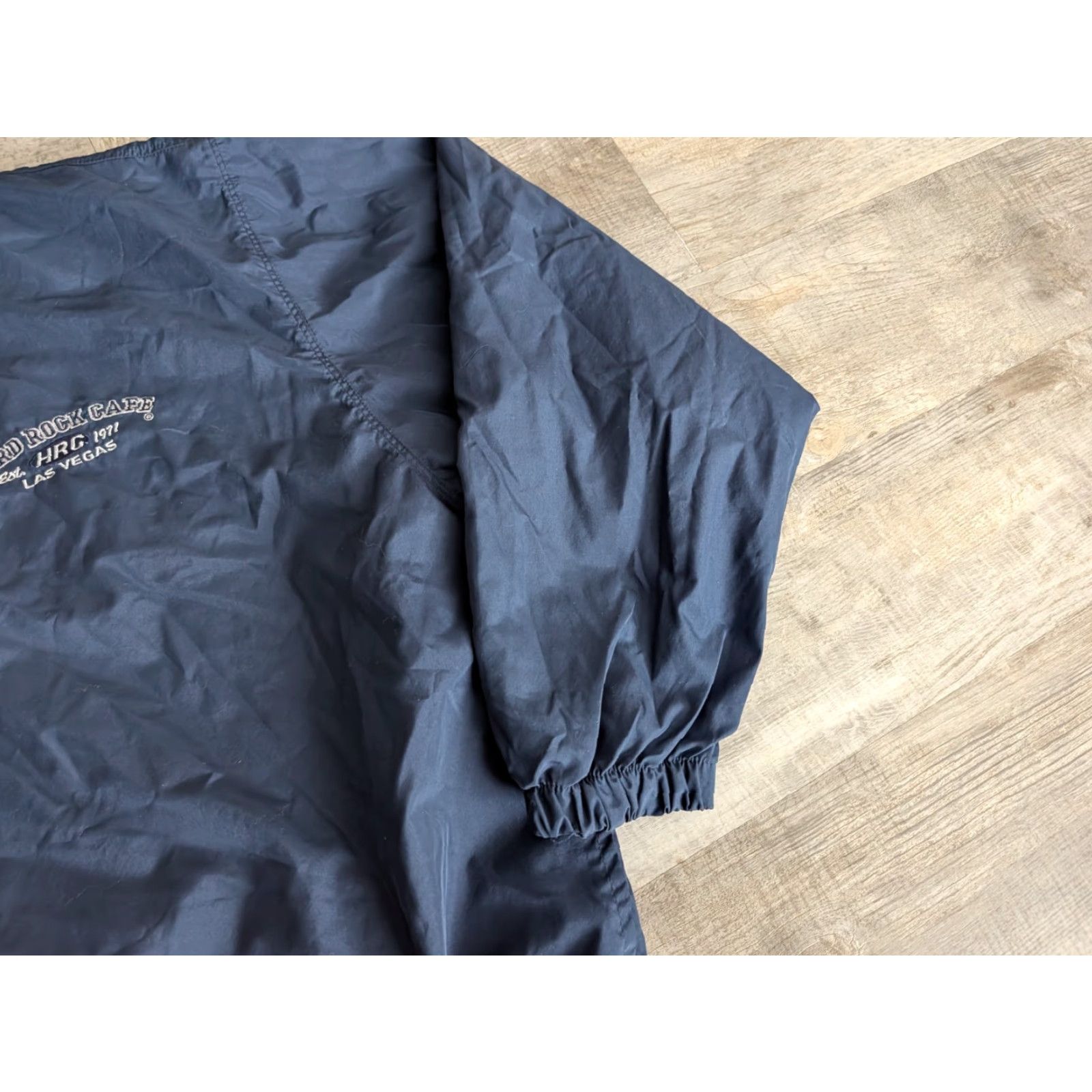 Hard Rock Cafe VINTAGE Hard Rock Cafe Lined Pullover Windbreaker Jacket Navy Blue Large Las Vegas Mens Size US L / EU 52-54 / 3 - 4 Thumbnail