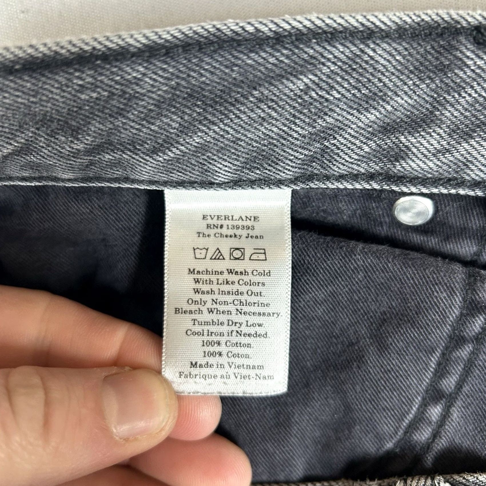 Everlane Everlane Jeans The Cheeky 25R Gray Denim Buttonfly Straight Womens Regular Size 25 Gray Denim Jeans 90s Theme Vintage No Size 42" / US 20 - 6 Thumbnail
