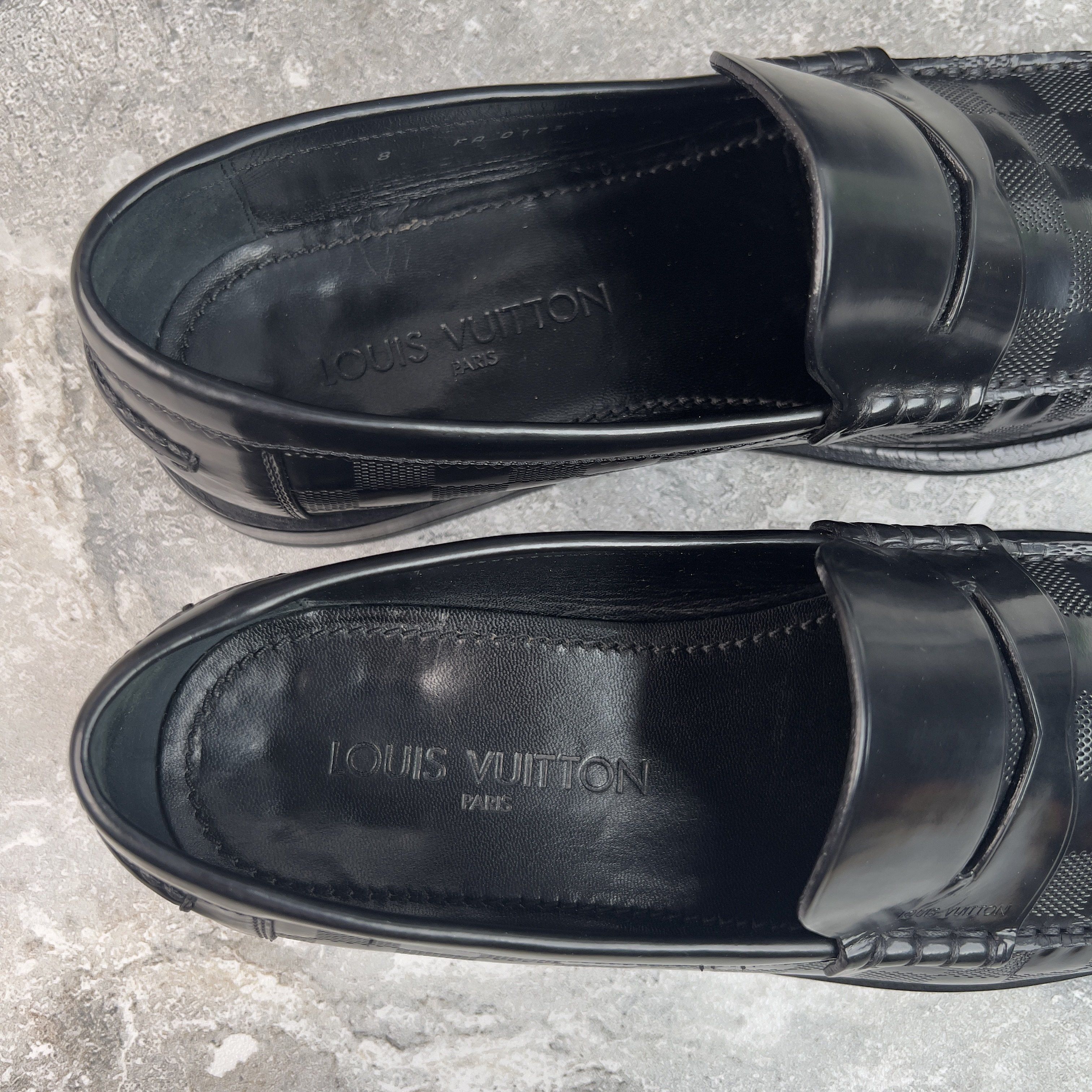 Louis Vuitton Graduation Loafers Penny Damier Infini Black Leather Size US 9 / EU 42 - 9 Thumbnail