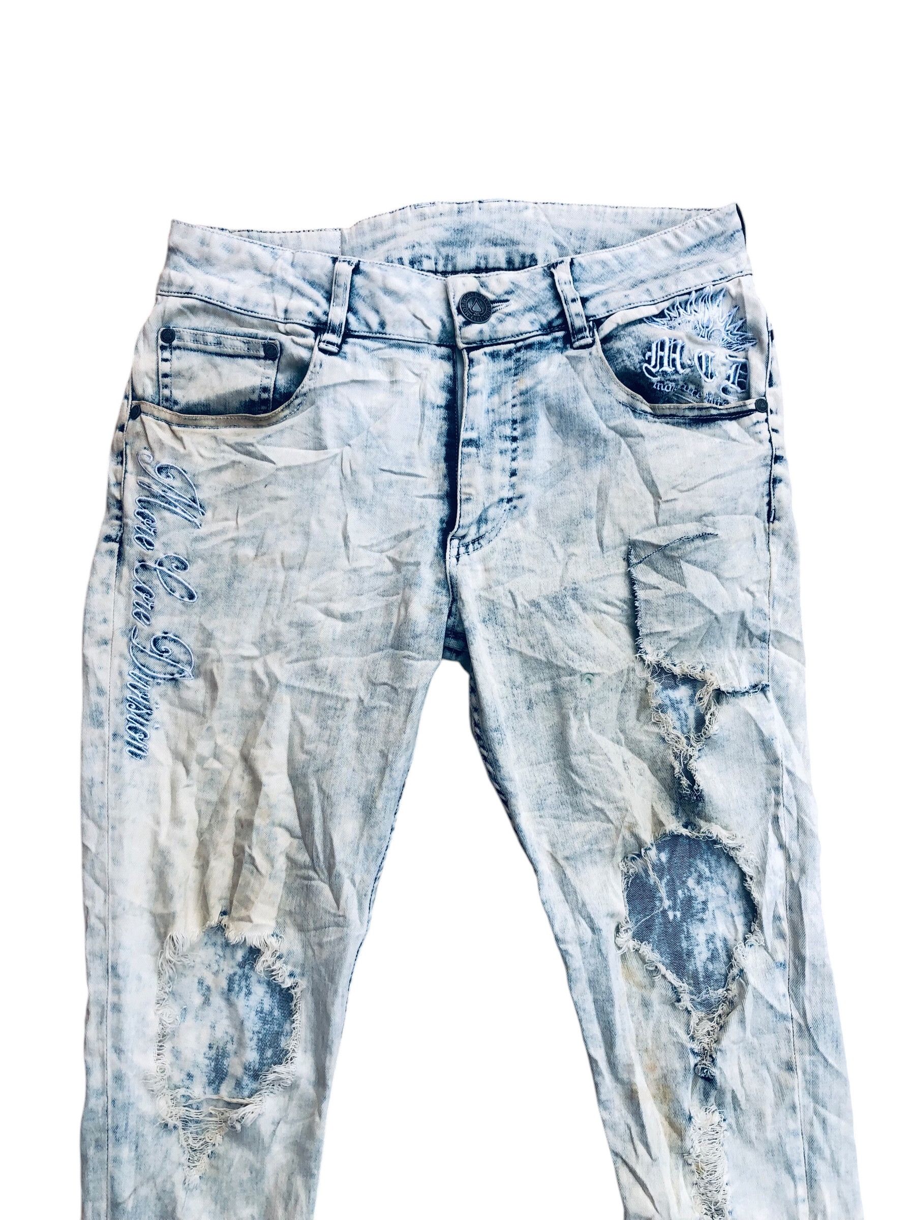 Designer 🔥Japanese Punk Distressed Denim Style Jeans Size US 32 / EU 48 - 2 Thumbnail