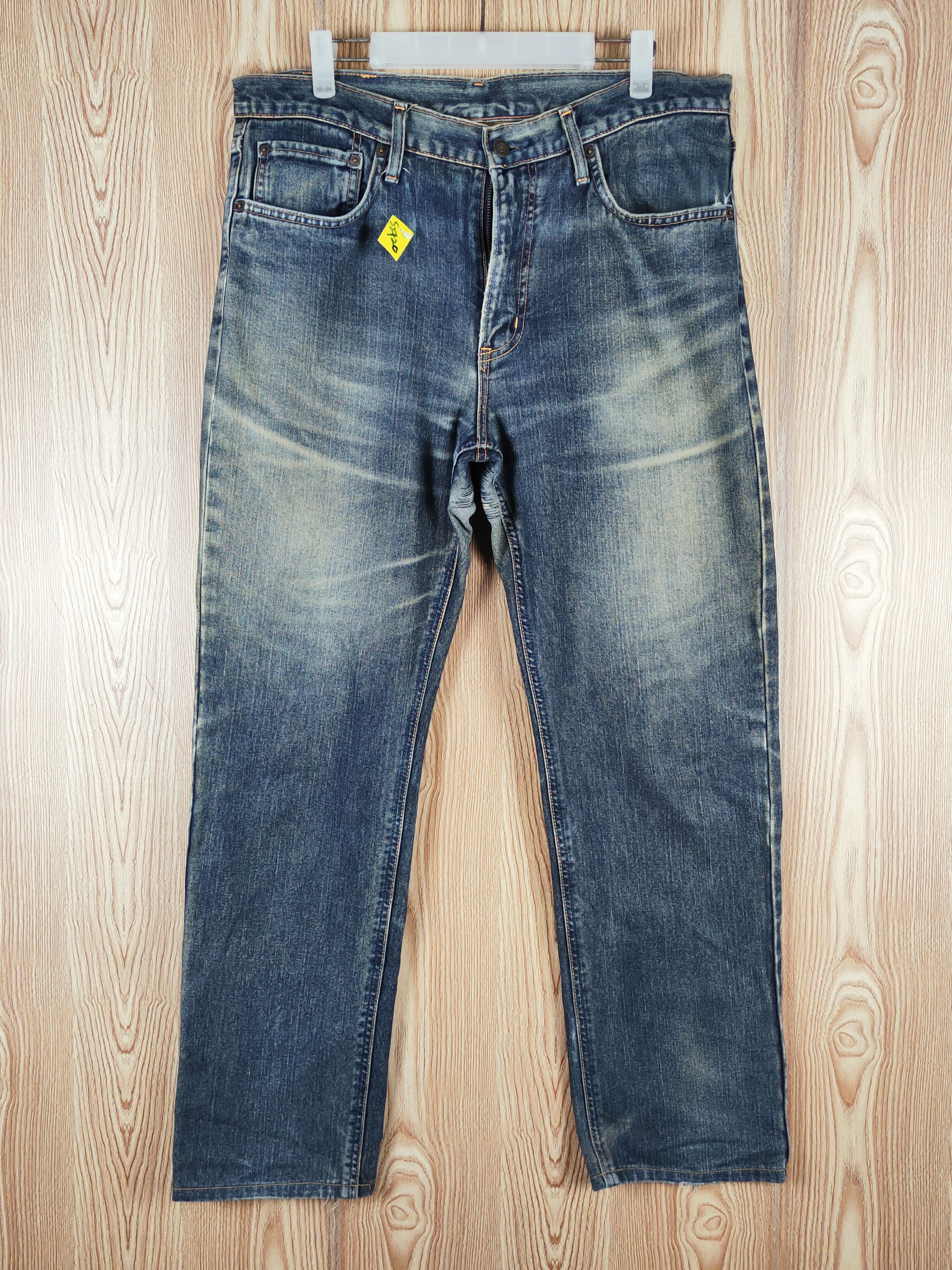Edwin Edwin Dark Blue Faded Distressed Ripped Jeans #S2720 Size US 34 / EU 50 - 1 Thumbnail