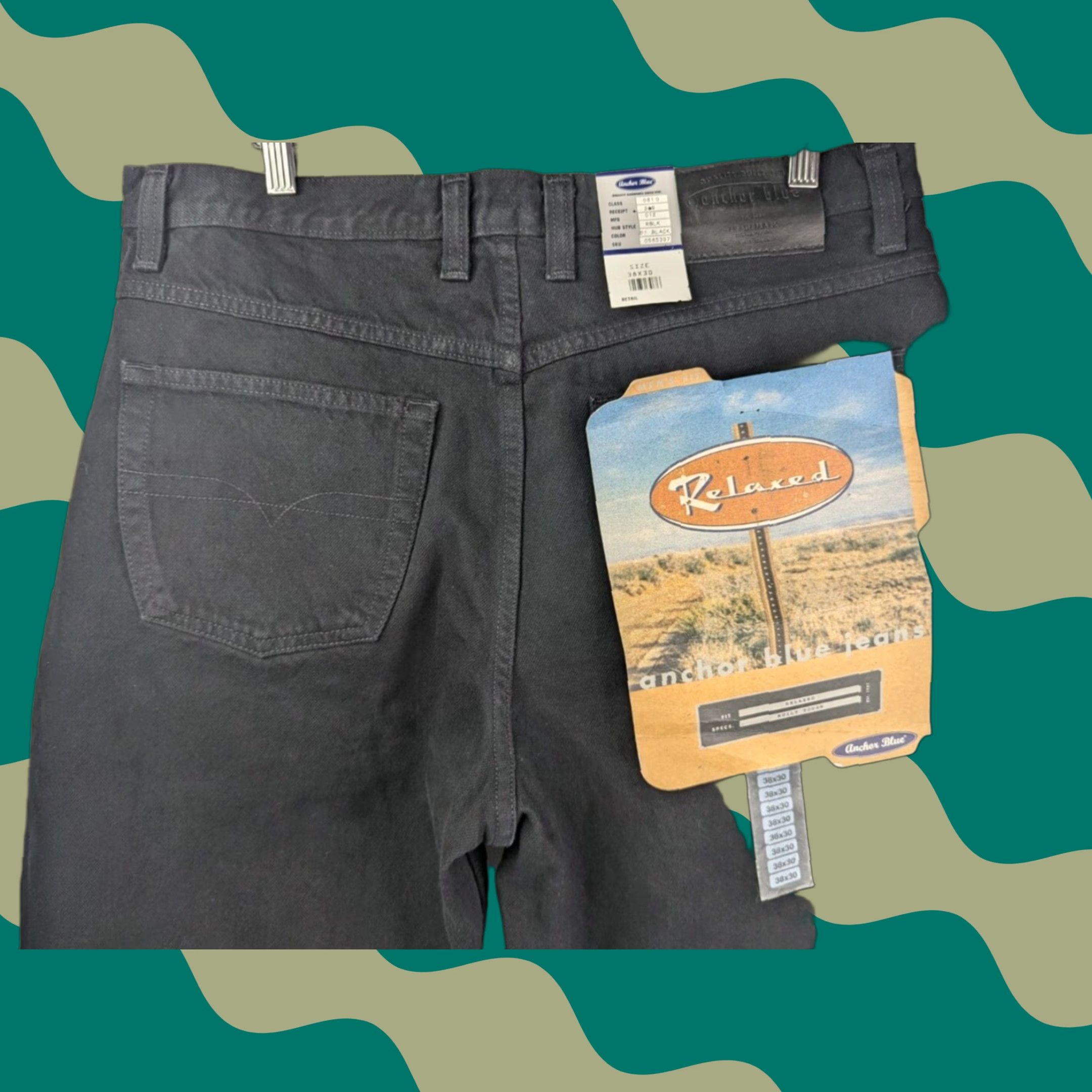 Anchor Blue VINTAGE Anchor Blue Jeans Men's 36x29 Relaxed Fit Black Denim Skater Y2K Jeans Mens Size US 36 / EU 52 - 1 Thumbnail