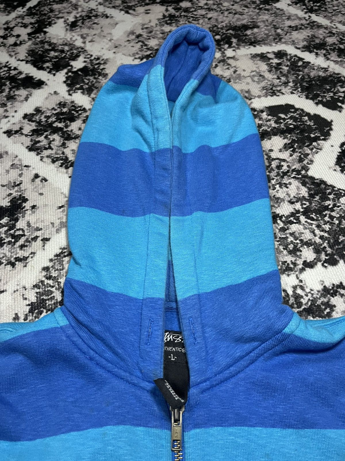 Stussy a26 Stussy Stripe Zipper Hoodie Size US L / EU 52-54 / 3 - 14 Thumbnail
