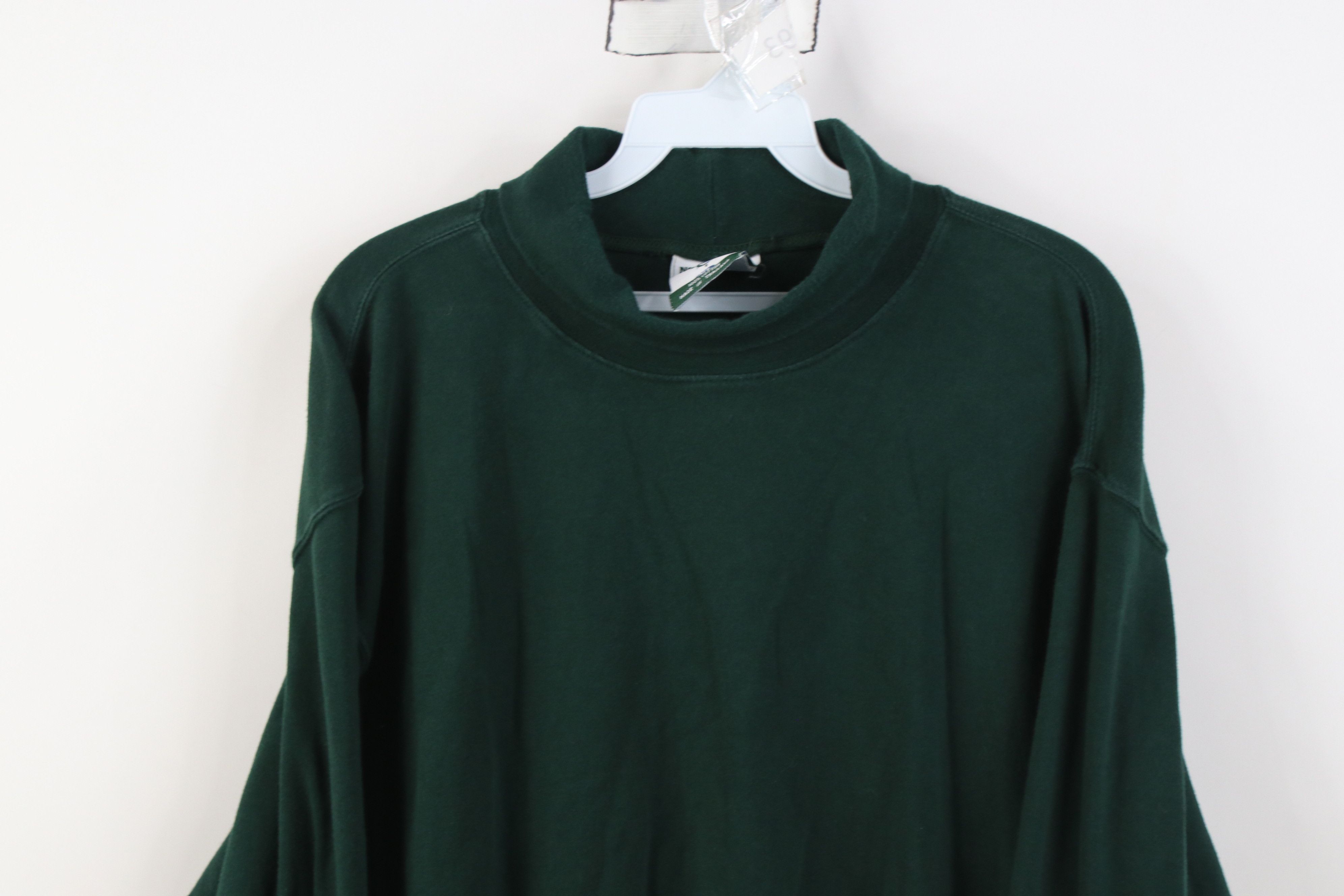 Vintage Vintage 90s Streetwear Cotton Turtleneck T-Shirt Green Size US XL / EU 56 / 4 - 2 Thumbnail