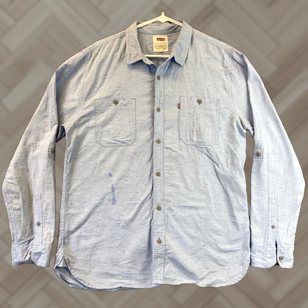 Vintage VINTAGE Levi’s Button-Up Shirt L Blue Outdoor Hiking Fishing Mens Size US L / EU 52-54 / 3 - 1 Thumbnail