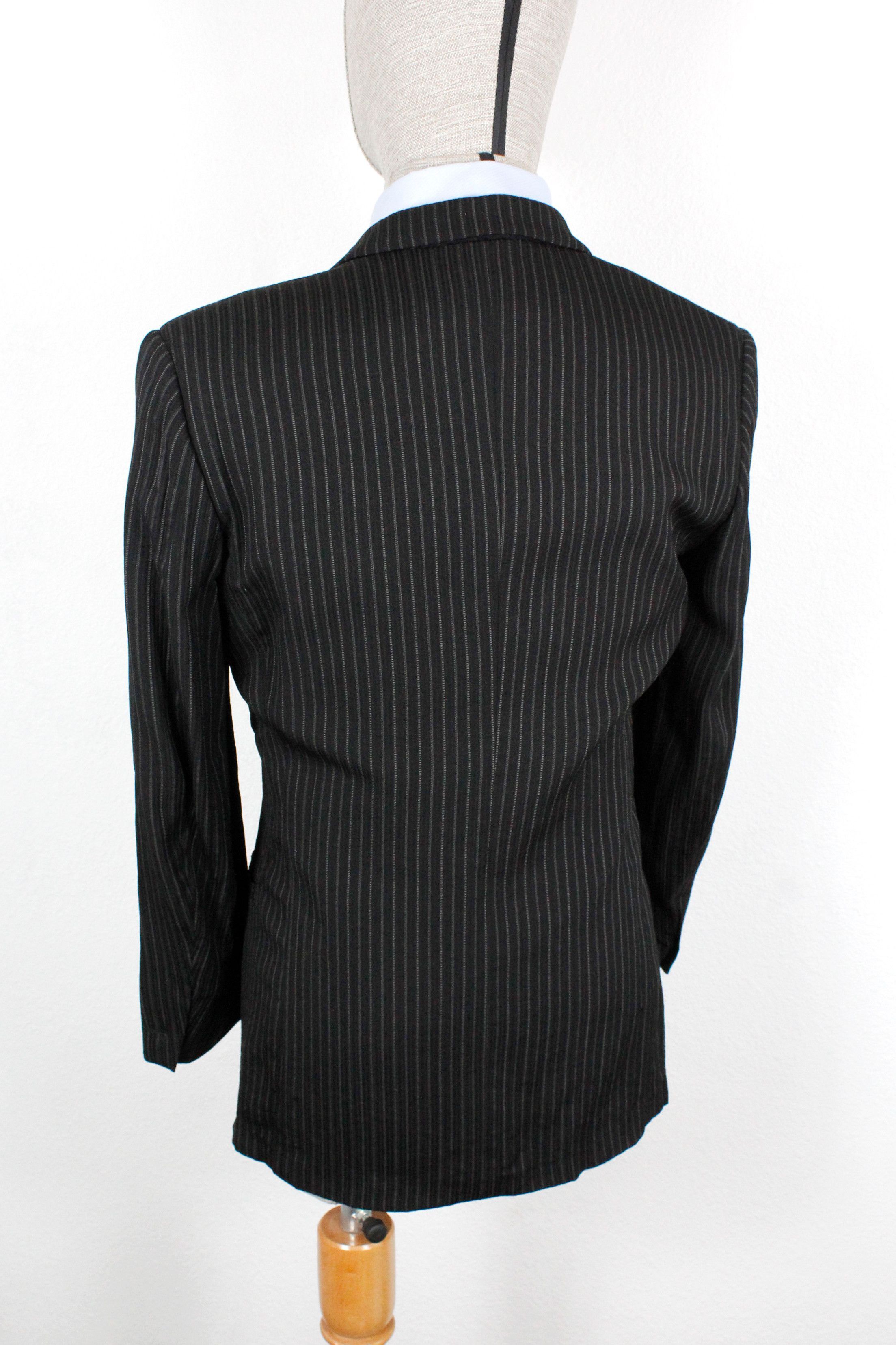 Versace Vintage Versace Classic V2 Striped Knit Black Blazer Jacket Size US M / EU 48-50 / 2 - 8 Thumbnail
