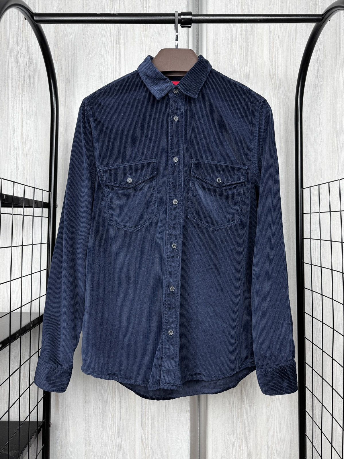 Hugo Boss HUGO Boss Straight Fit Navy Blue corduroy Epaz shirt size S Size US S / EU 44-46 / 1 - 2 Thumbnail