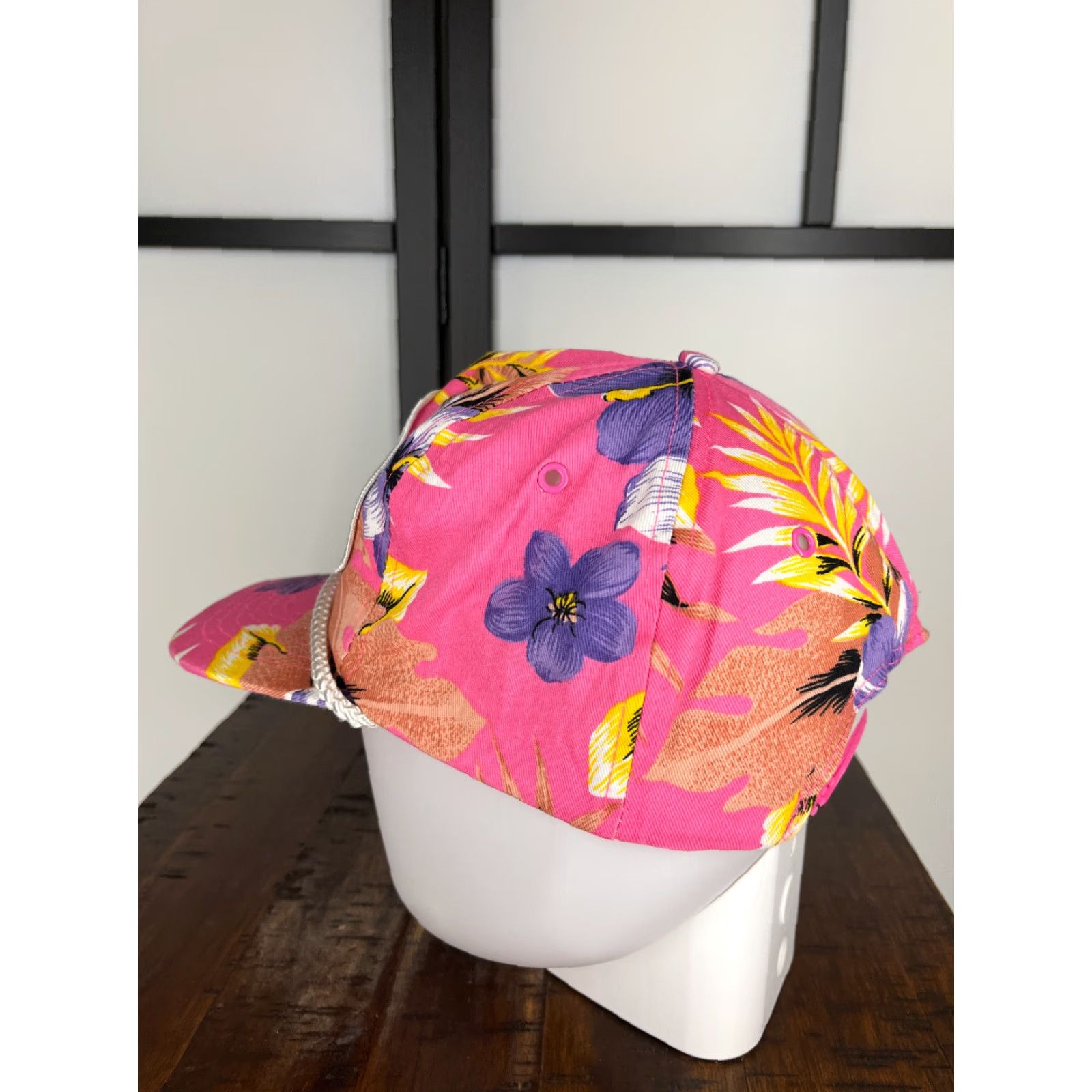 Vintage Hadley San Sun Hat Cap Snap Back Adult One Size Pink Floral Size ONE SIZE - 5 Thumbnail